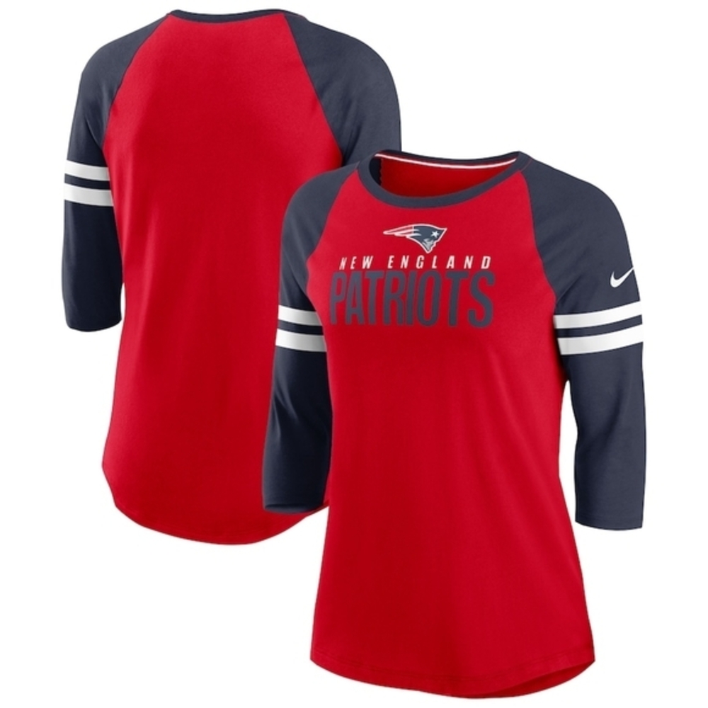 Women's Nike Red/Navy New England Patriots Sleeve Stripe 3/4 Sleeve
